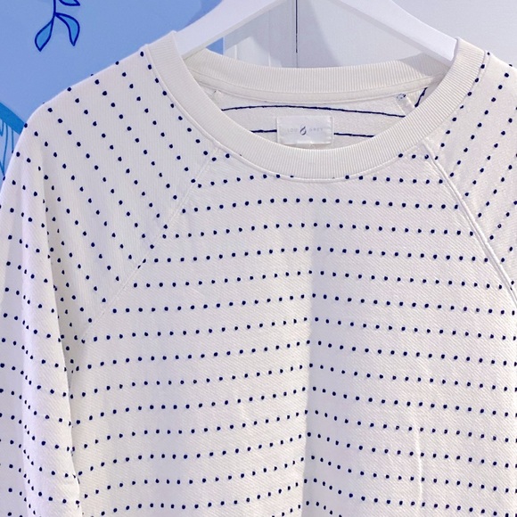 New Lou & Grey Cream Embroidered Navy Blue Polka Dots Zippers Both Sides Size XS - Picture 2 of 11